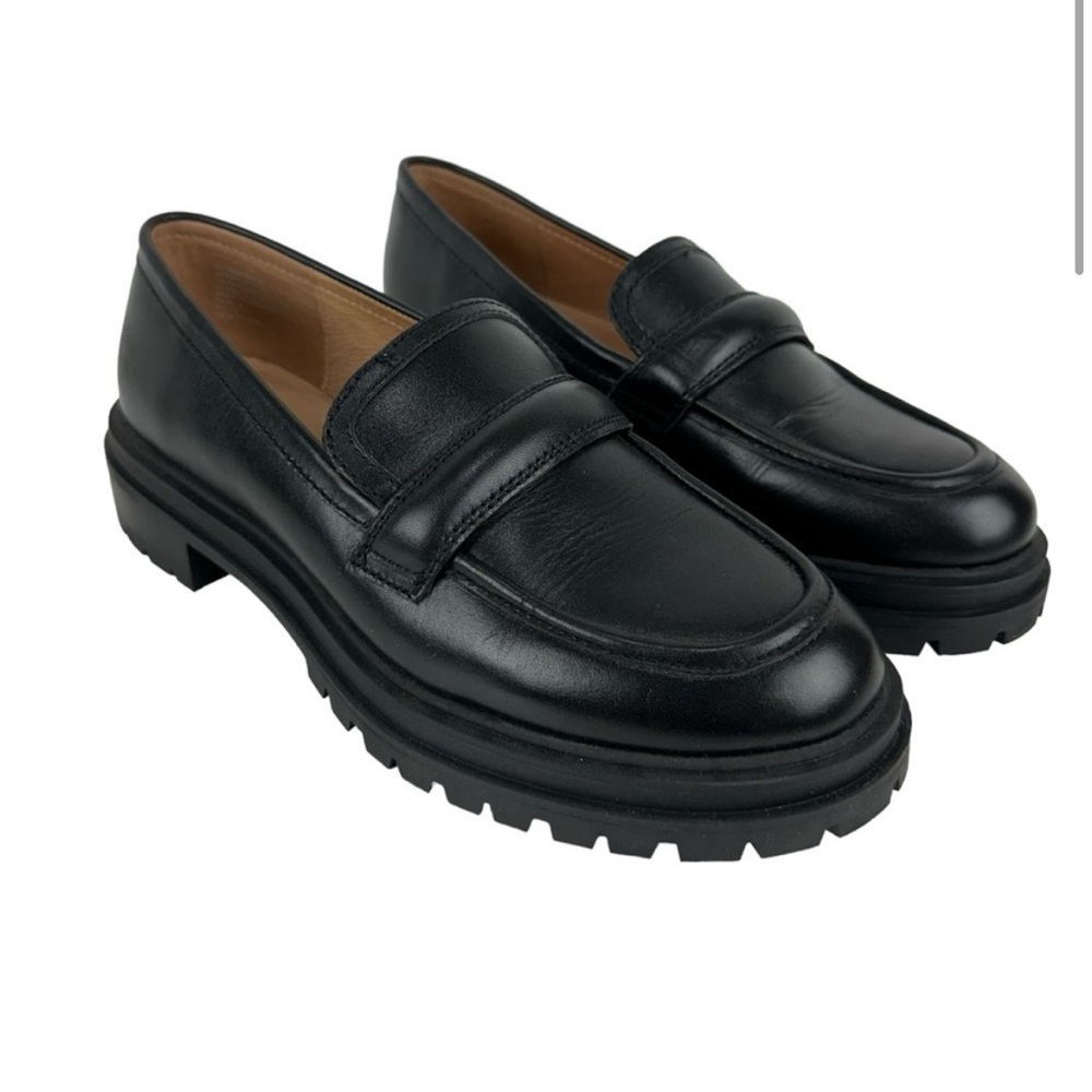 Madewell The Bradley Lugsole Leather Loafer Black LIKE NEW Sz 8